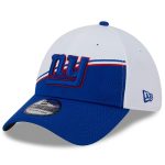 New York Giants mens new era whiteroyal new york giants 2023 sideline 39thirty flex hat | Giants Shop