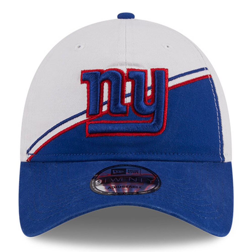 New York Giants mens new era whiteroyal new york giants 2023 sideline 9twenty adjustable hat | Giants Shop