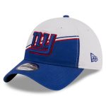 New York Giants mens new era whiteroyal new york giants 2023 sideline 9twenty adjustable hat | Giants Shop