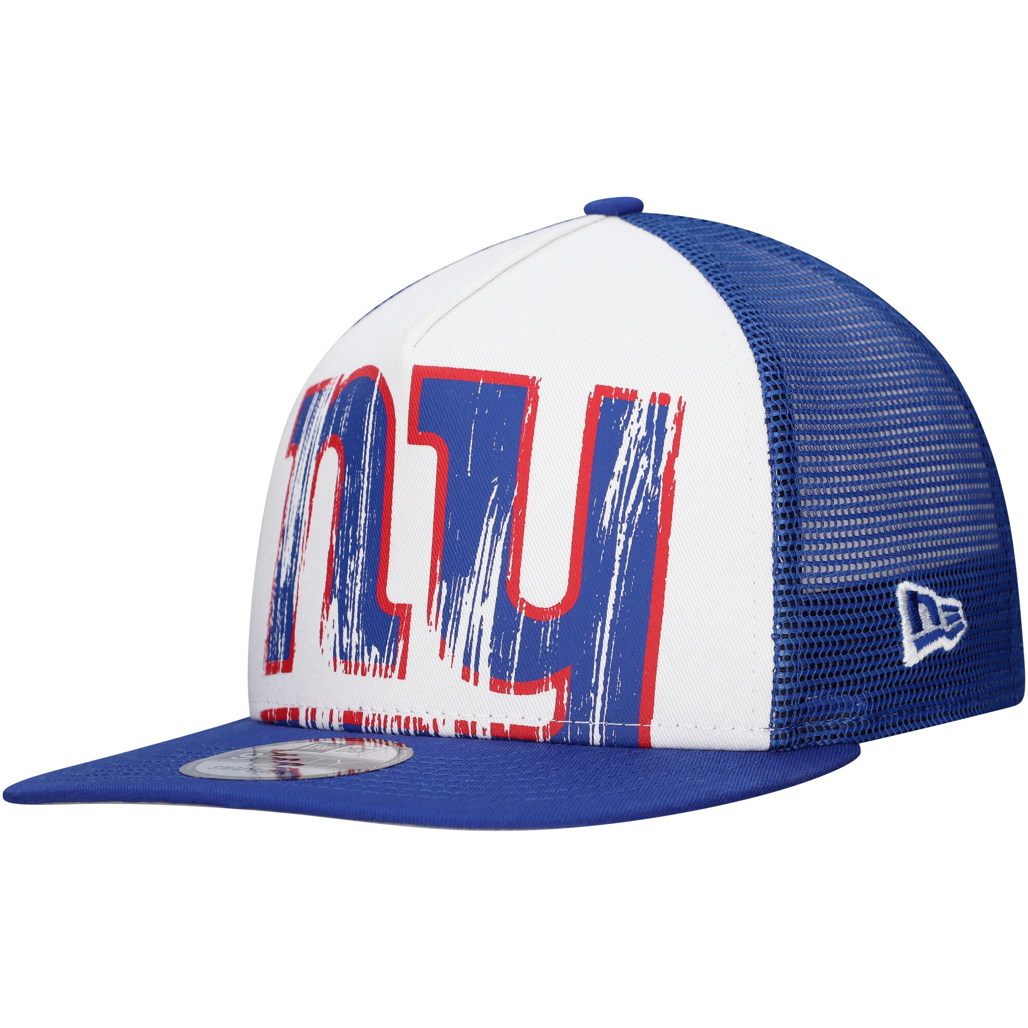 New York Giants mens new era whiteroyal new york giants distressed 9fifty a-frame snapback hat | Giants Shop