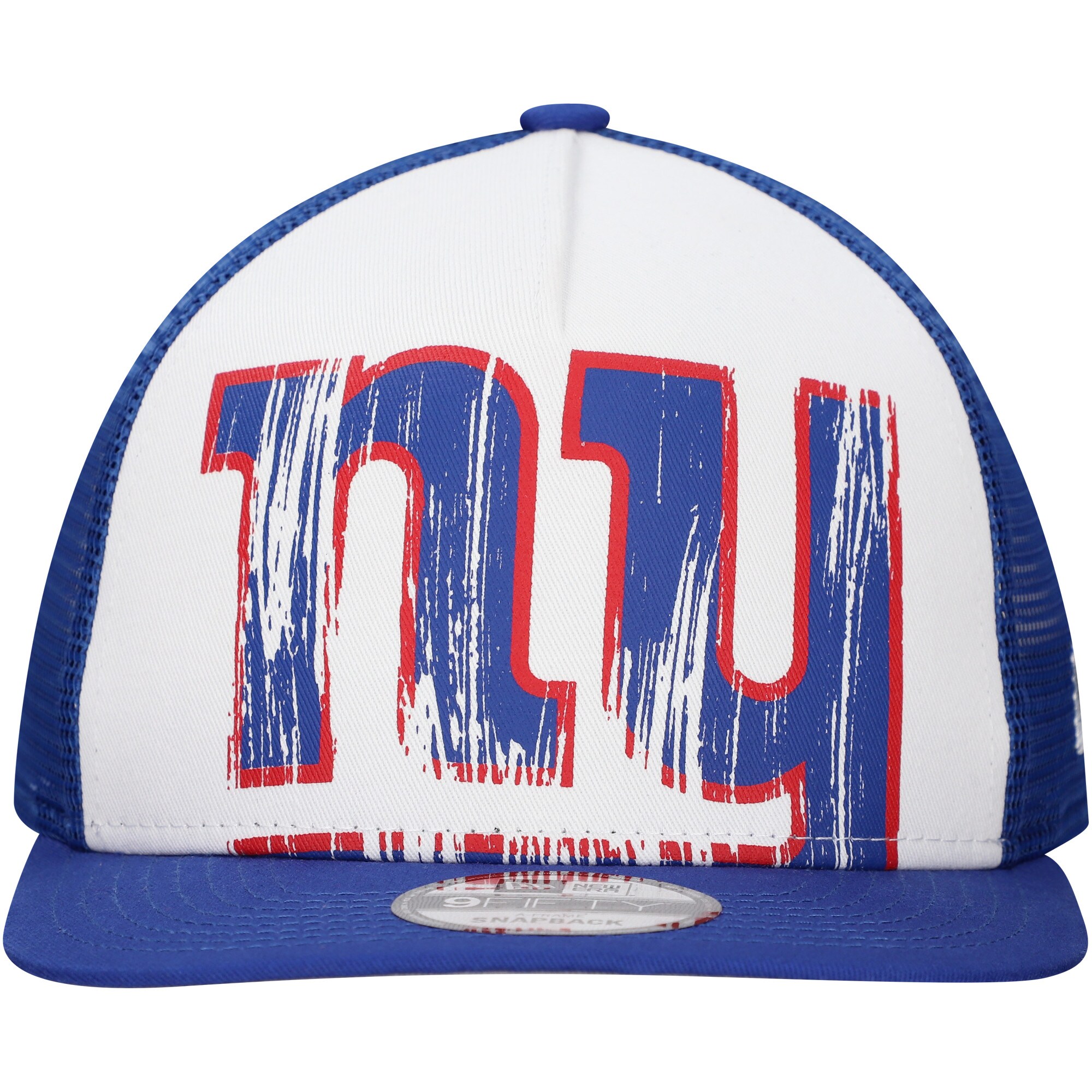 New York Giants mens new era whiteroyal new york giants distressed 9fifty a-frame snapback hat | Giants Shop