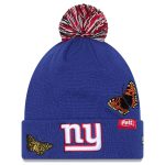 New York Giants mens new era x felt royal new york giants cuffed knit hat with pom | Giants Shop