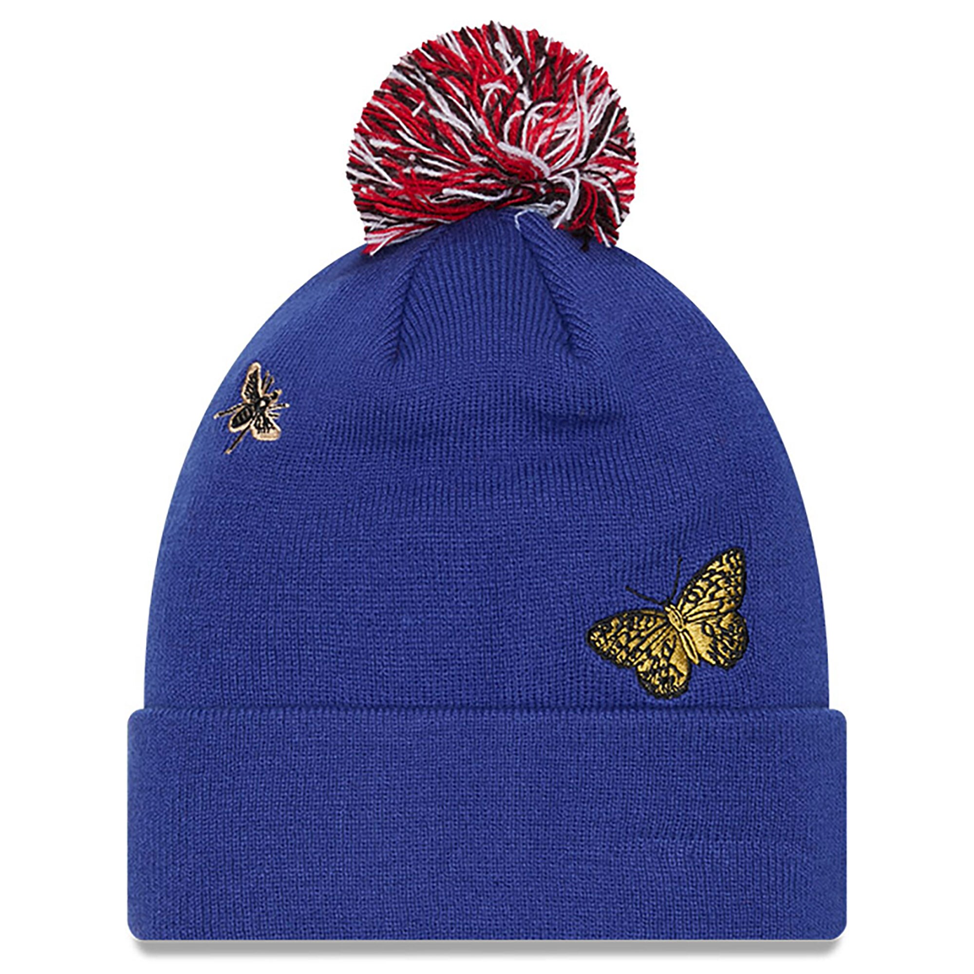 New York Giants mens new era x felt royal new york giants cuffed knit hat with pom | Giants Shop