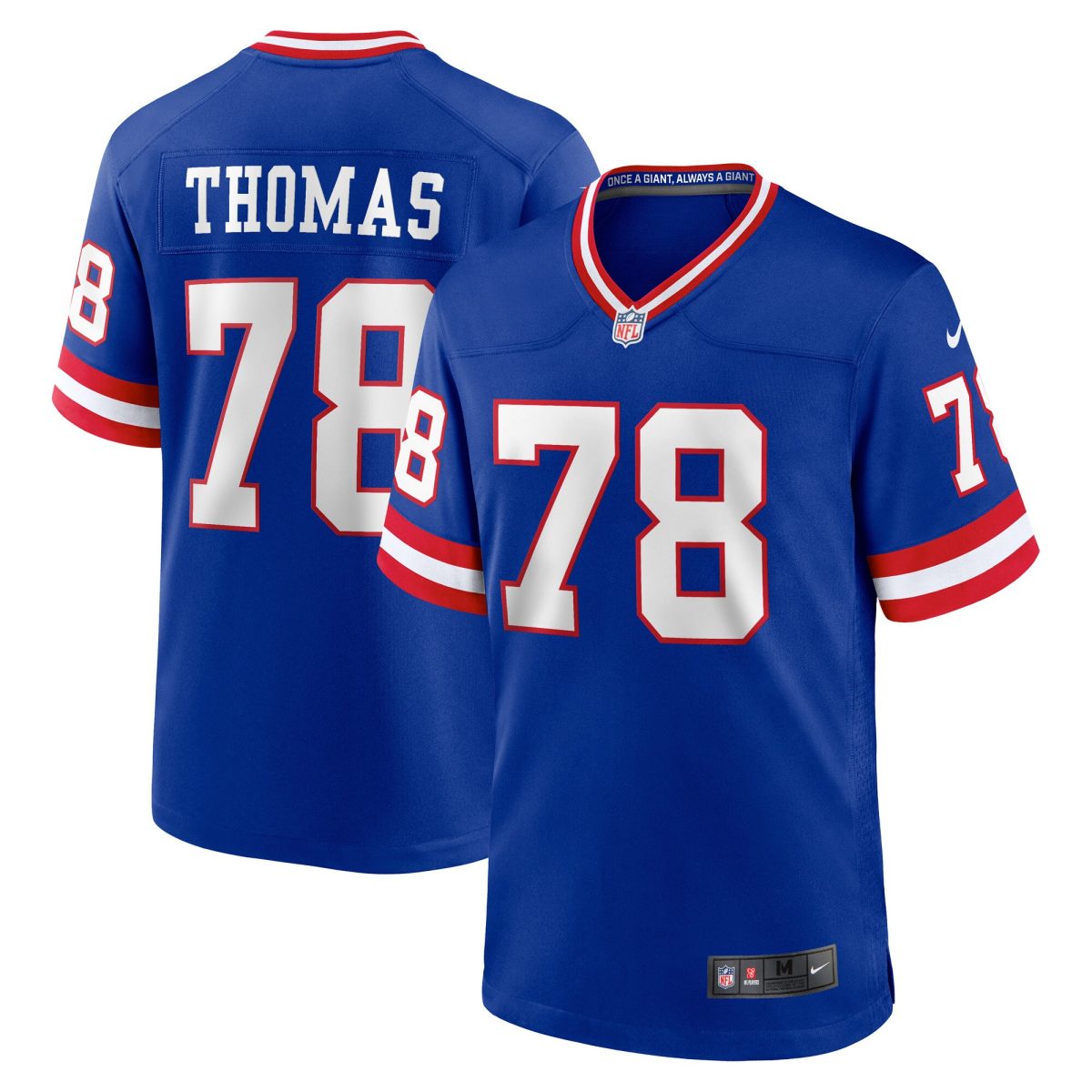 New York Giants mens nike andrew thomas royal new york giants classic player game jersey | Giants Shop