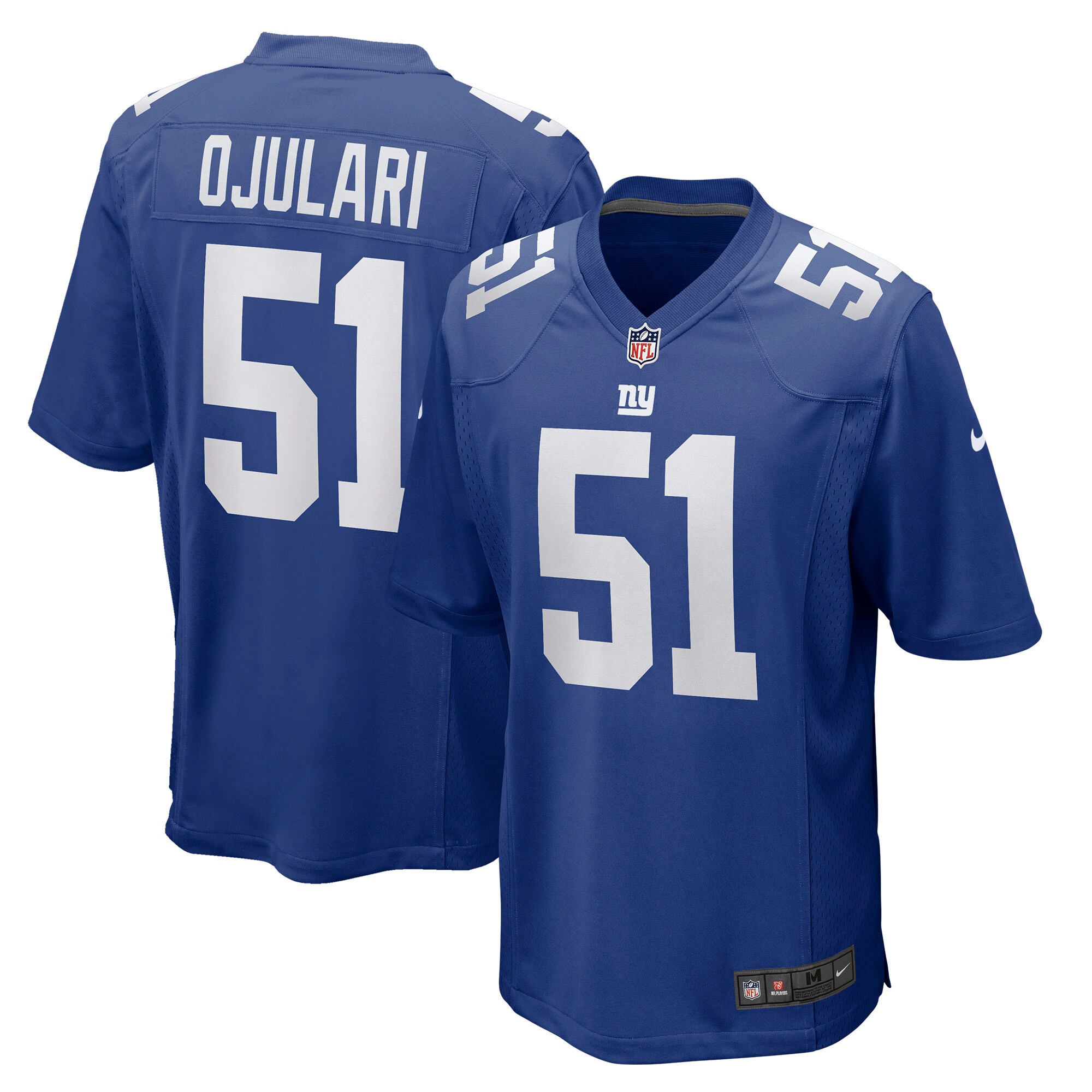 New York Giants mens nike azeez ojulari royal new york giants game player jersey | Giants Shop