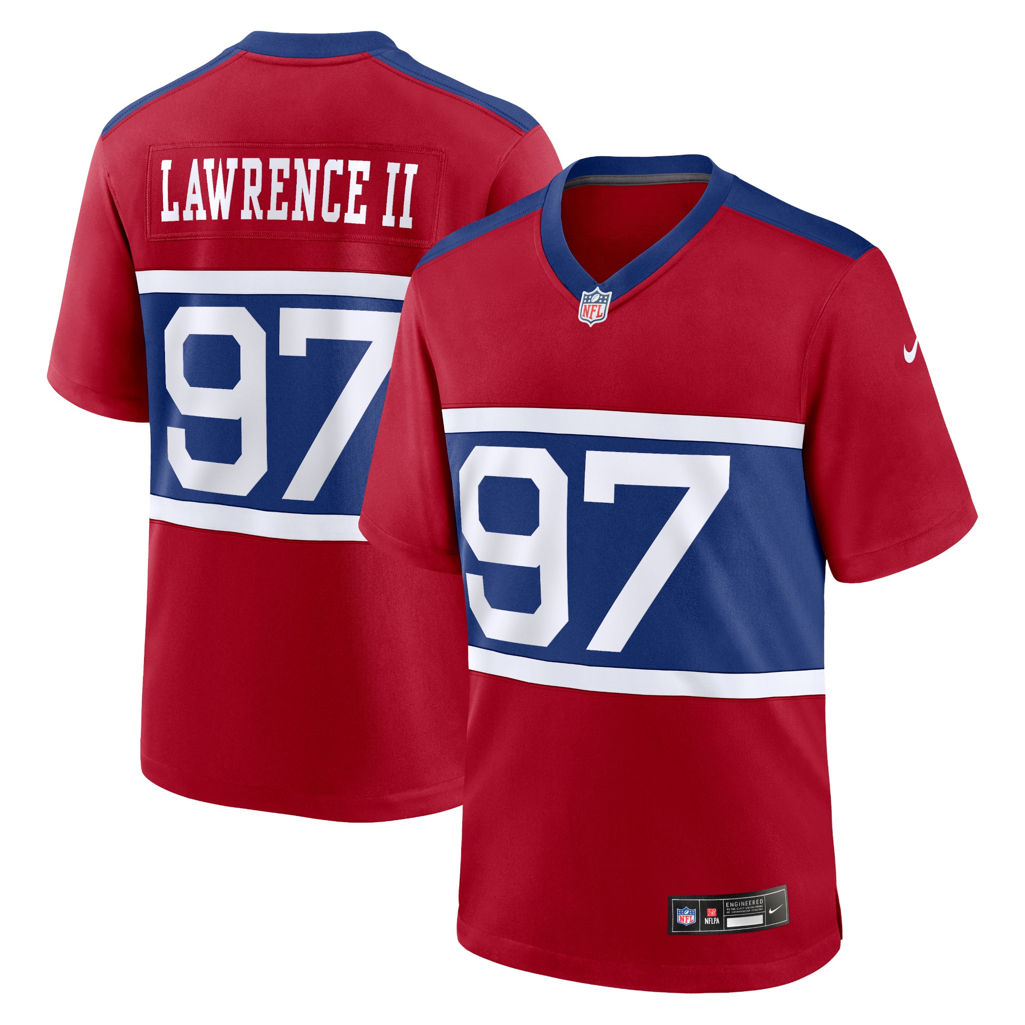 New York Giants mens nike dexter lawrence ii century red new york giants alternate player game jersey | Giants Shop