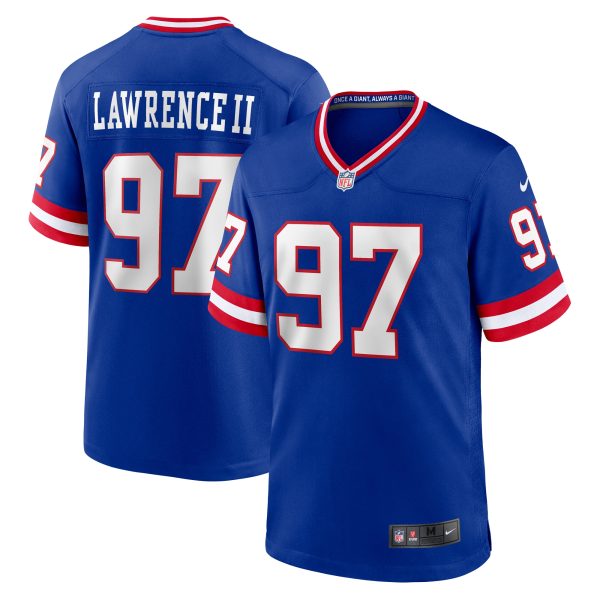 New York Giants mens nike dexter lawrence ii royal new york giants classic game player jersey | Giants Shop