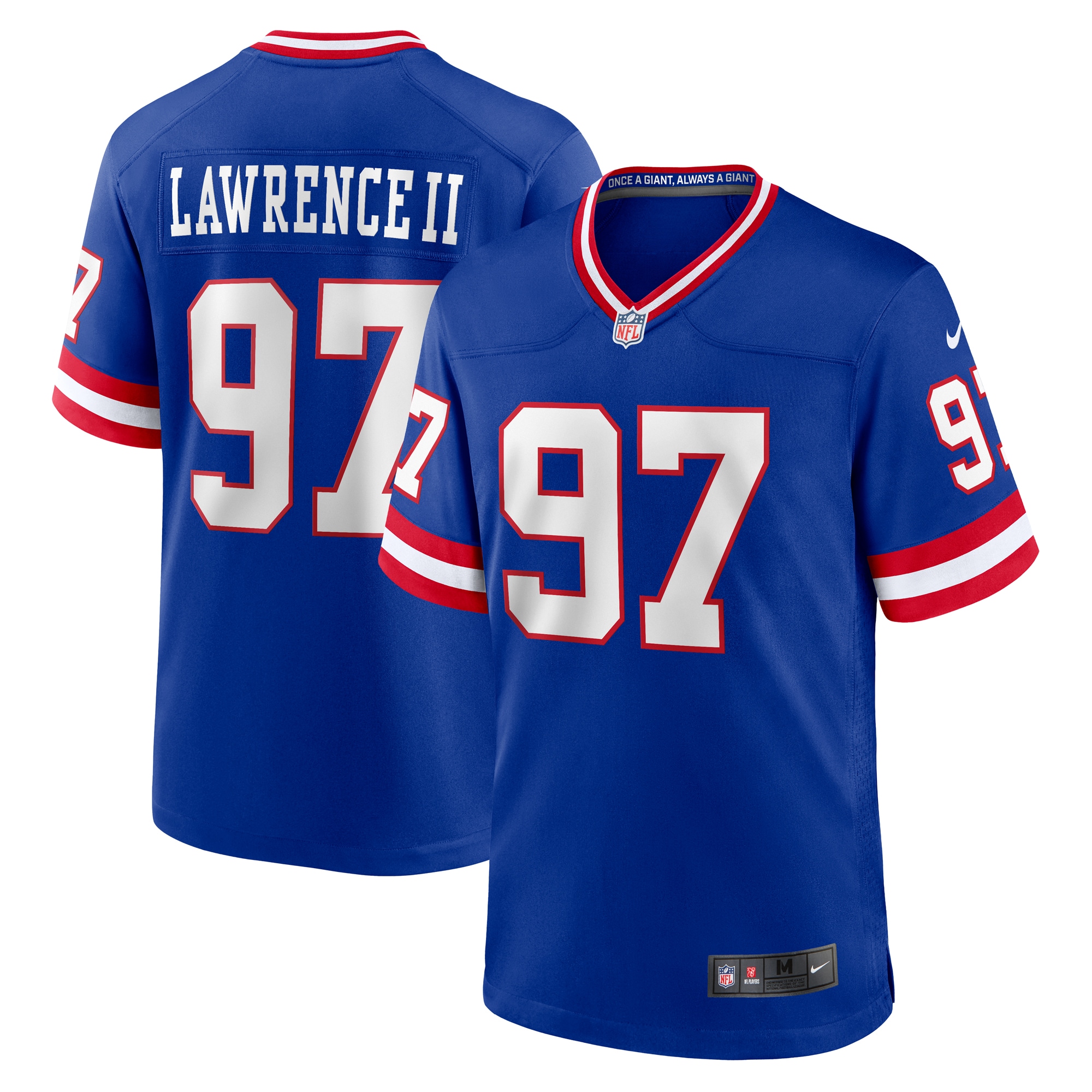 New York Giants mens nike dexter lawrence ii royal new york giants classic game player jersey | Giants Shop