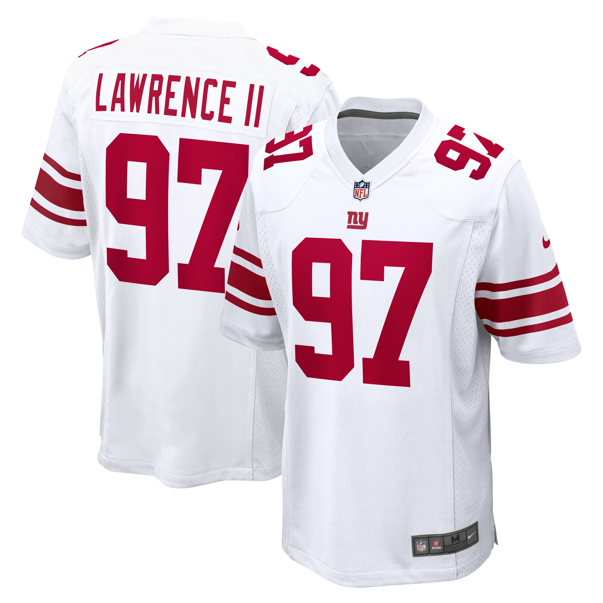 New York Giants mens nike dexter lawrence ii white new york giants game player jersey | Giants Shop