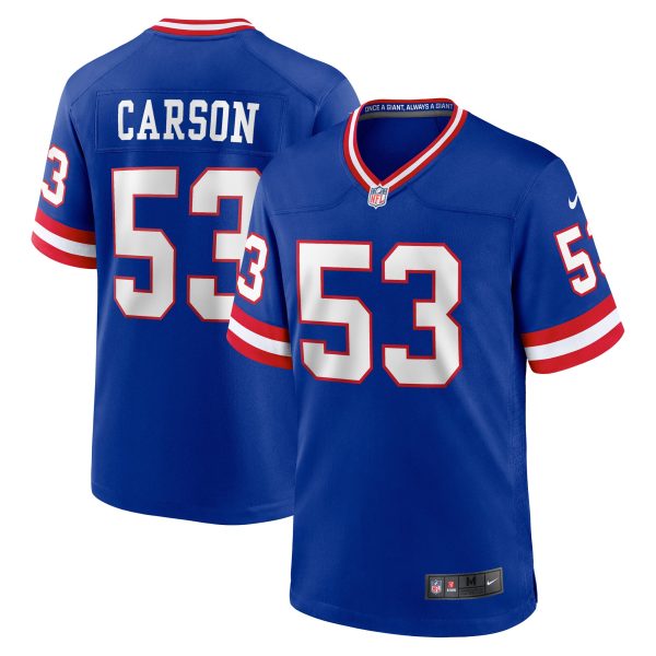 New York Giants mens nike harry carson royal new york giants classic retired player game jersey | Giants Shop