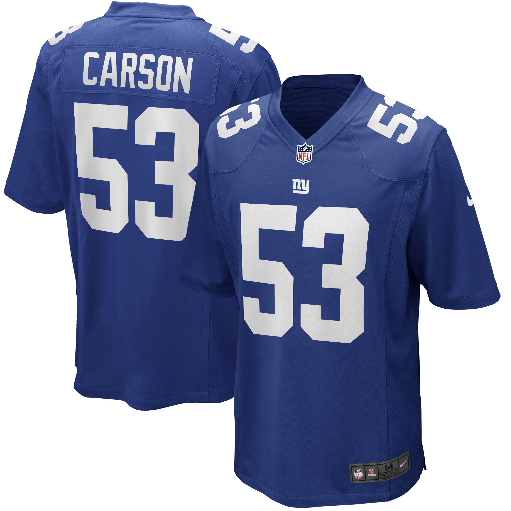 New York Giants mens nike harry carson royal new york giants game retired player jersey | Giants Shop