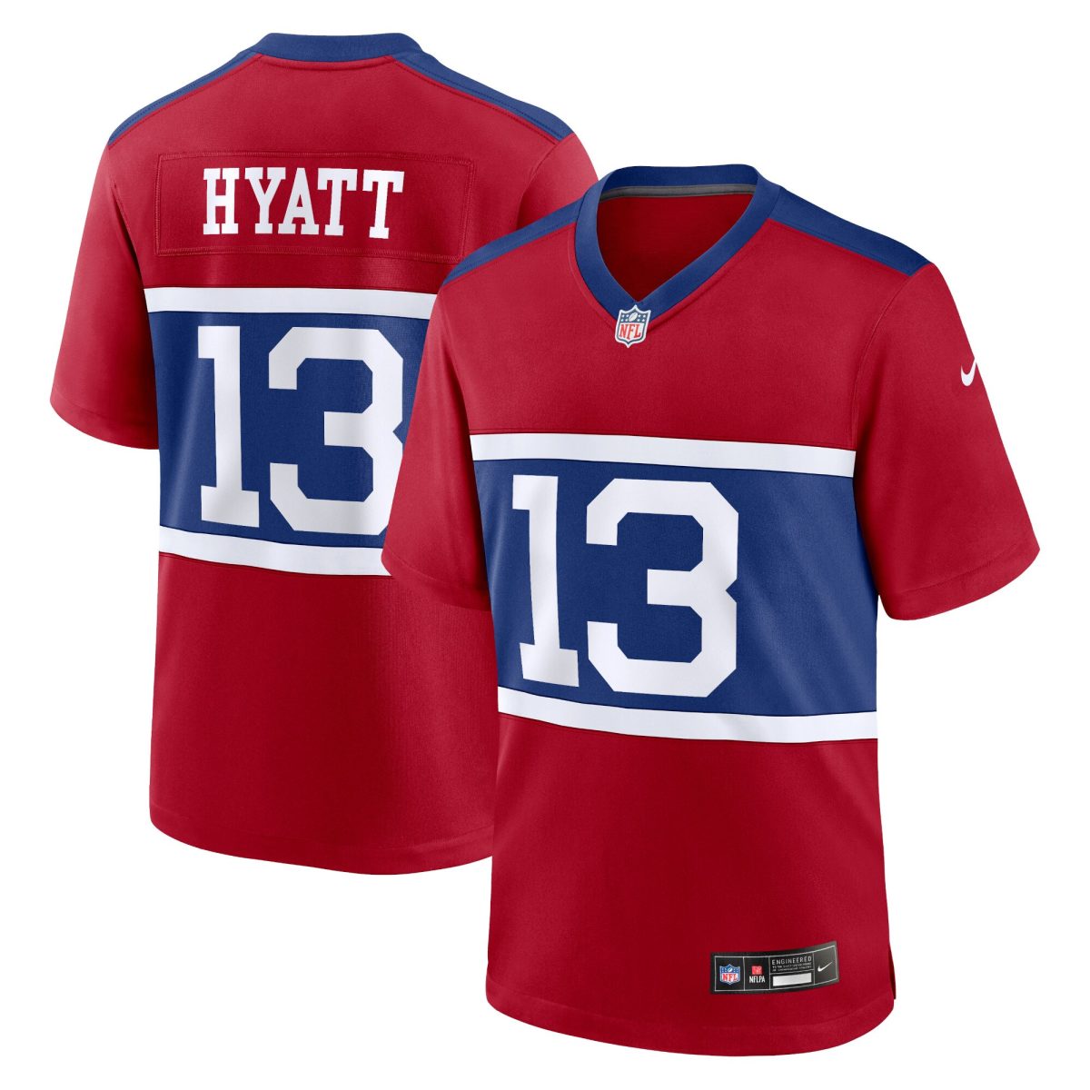 New York Giants mens nike jalin hyatt century red new york giants alternate player game jersey | Giants Shop