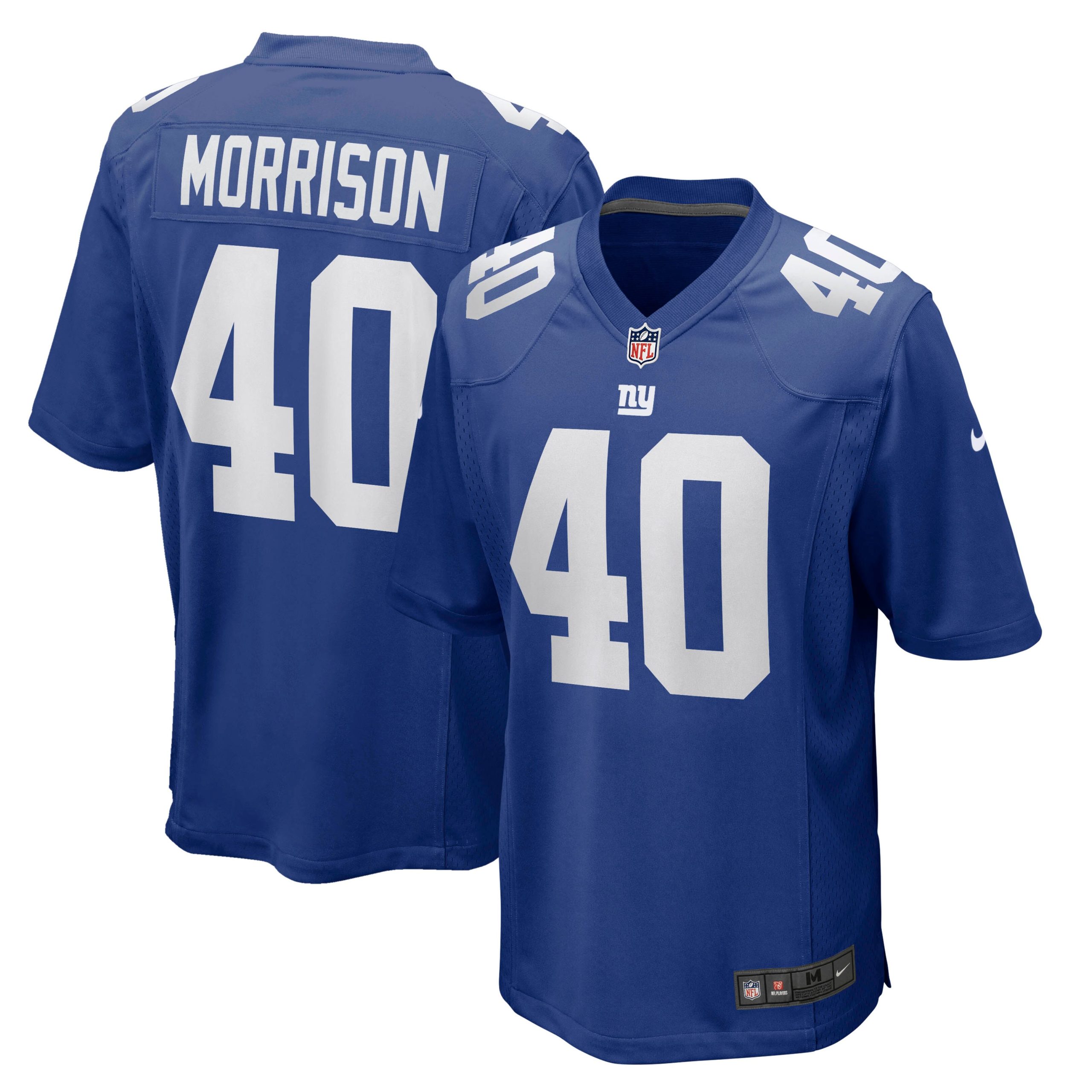 New York Giants mens nike joe morrison royal new york giants retired player jersey | Giants Shop
