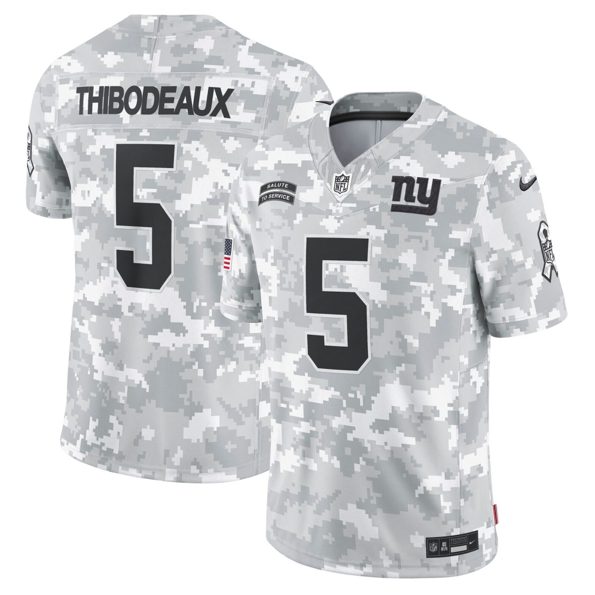 New York Giants mens nike kayvon thibodeaux arctic camo new york giants 2024 salute to service limited jersey | Giants Shop