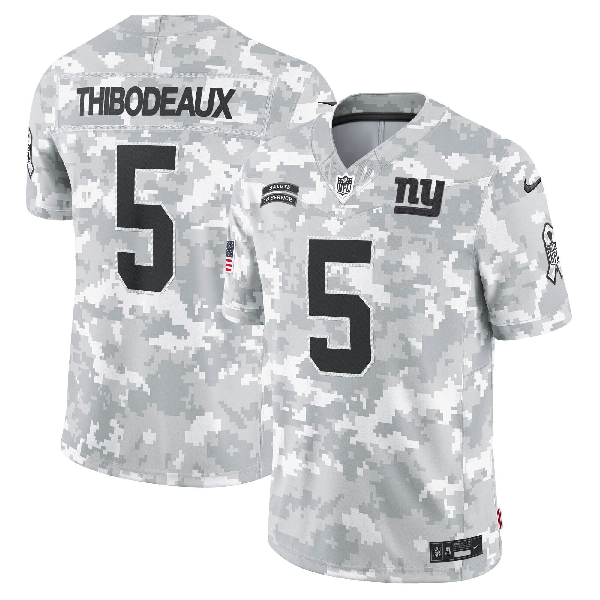 New York Giants mens nike kayvon thibodeaux arctic camo new york giants 2024 salute to service limited jersey | Giants Shop