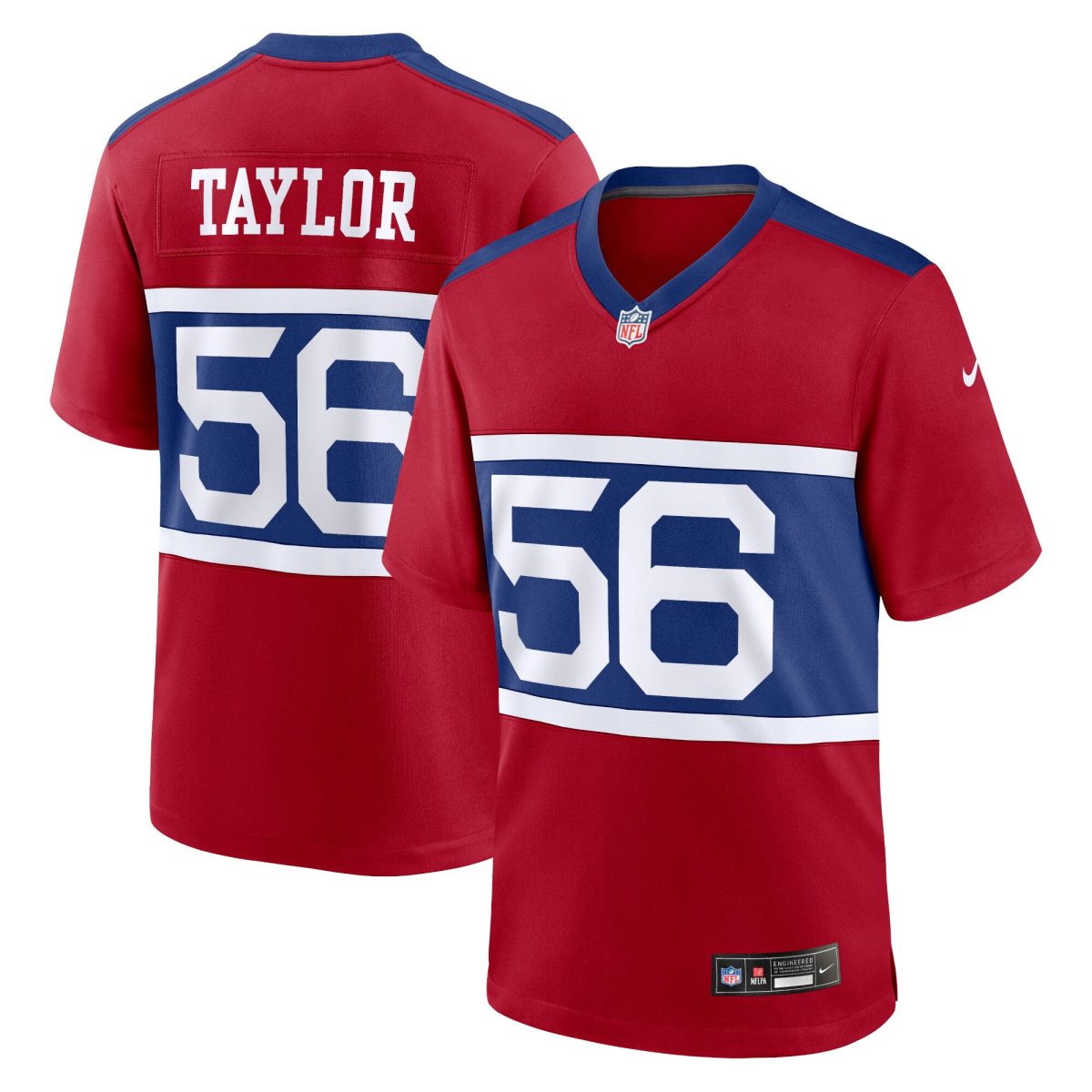 New York Giants mens nike lawrence taylor century red new york giants alternate retired player game jersey | Giants Shop