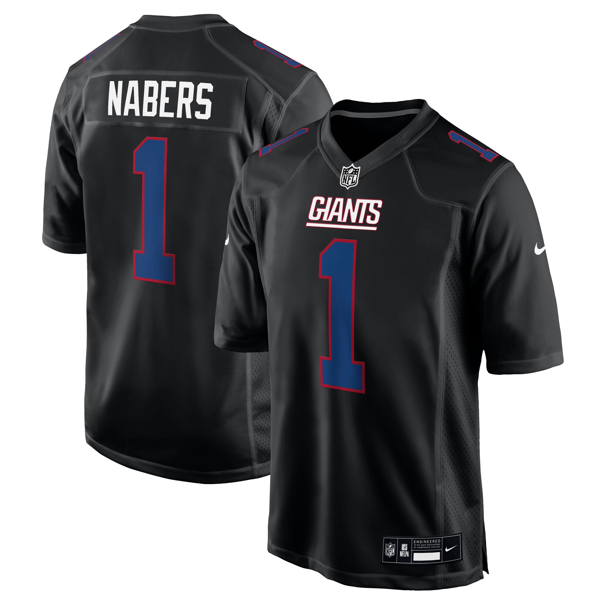 New York Giants mens nike malik nabers carbon black new york giants fashion jersey | Giants Shop
