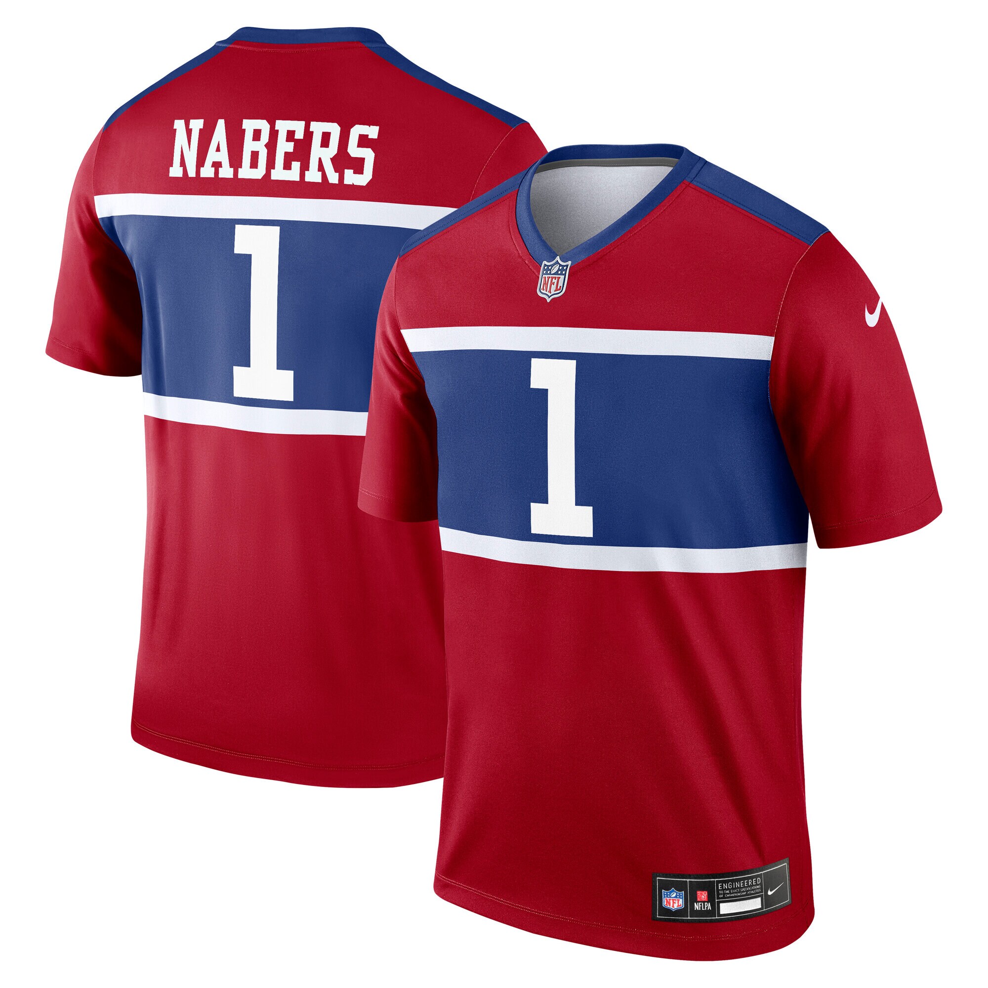 New York Giants mens nike malik nabers red new york giants alternate legend player performance top | Giants Shop