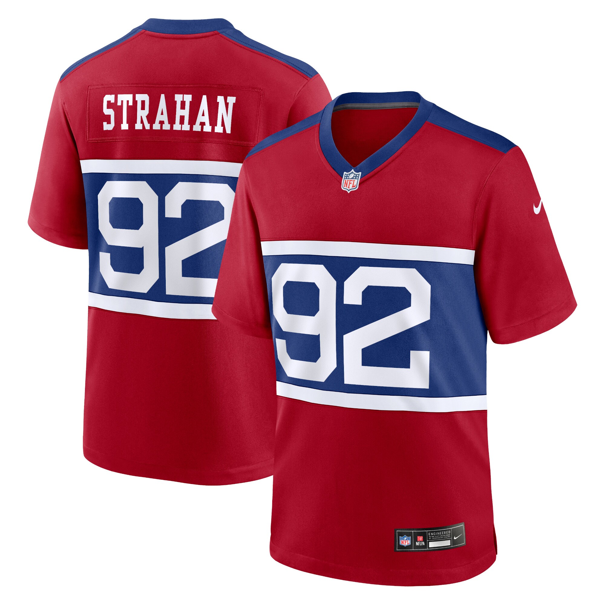 New York Giants mens nike michael strahan century red new york giants alternate retired player game jersey | Giants Shop