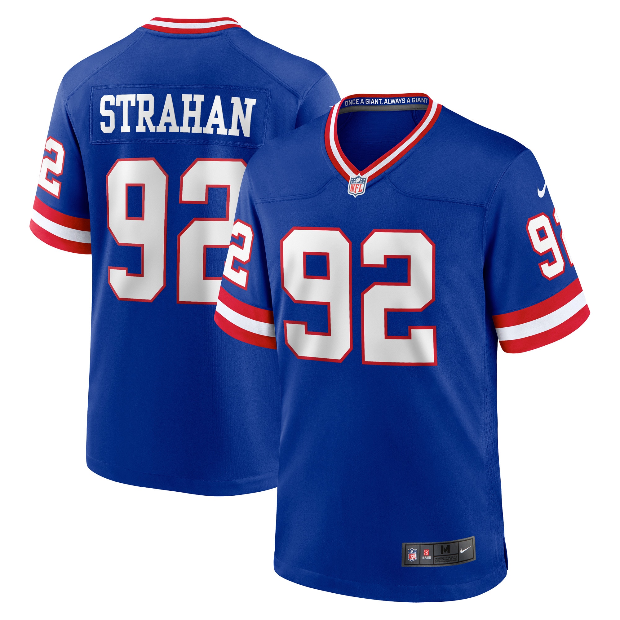 New York Giants mens nike michael strahan royal new york giants classic retired player game jersey | Giants Shop