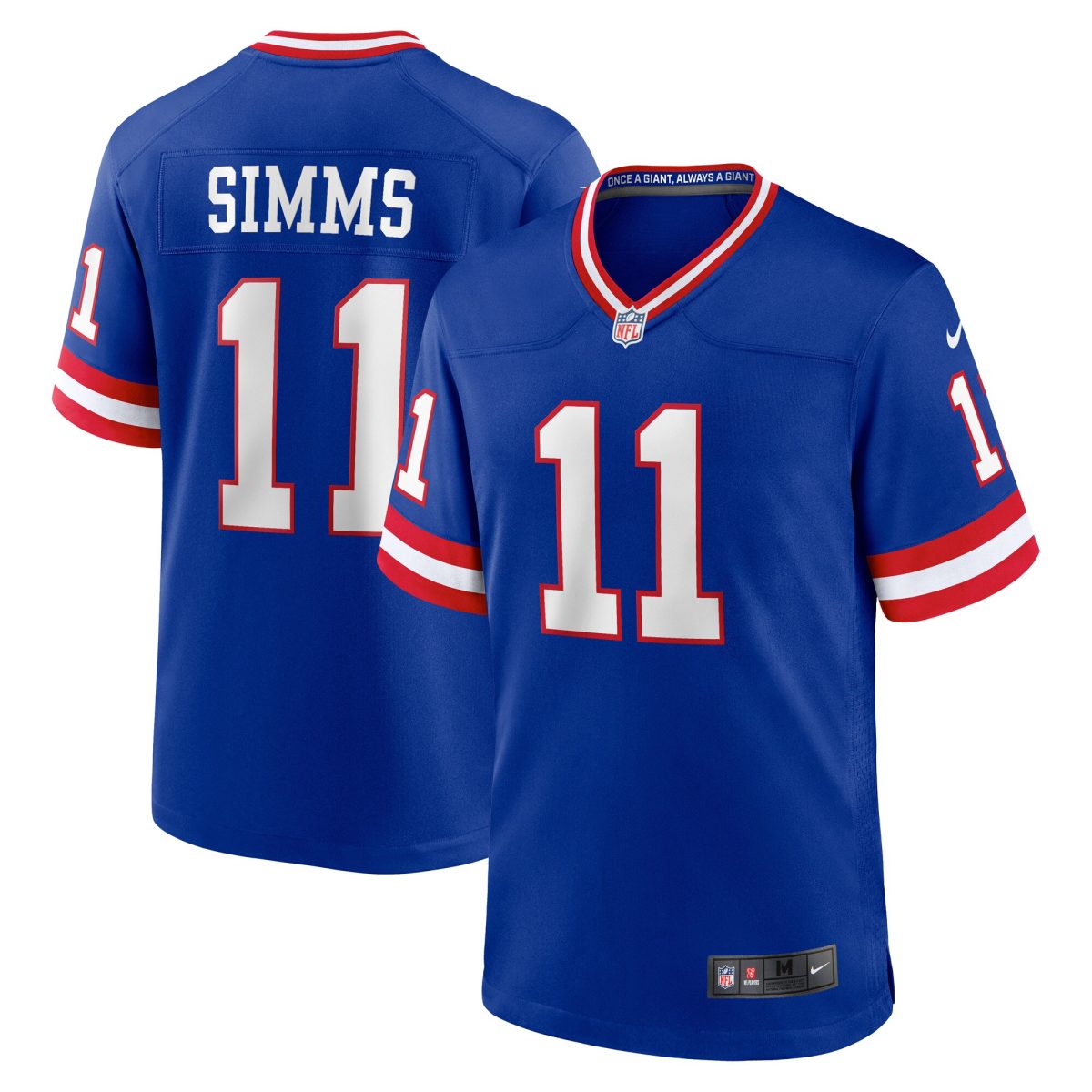 New York Giants mens nike phil simms royal new york giants classic retired player game jersey | Giants Shop