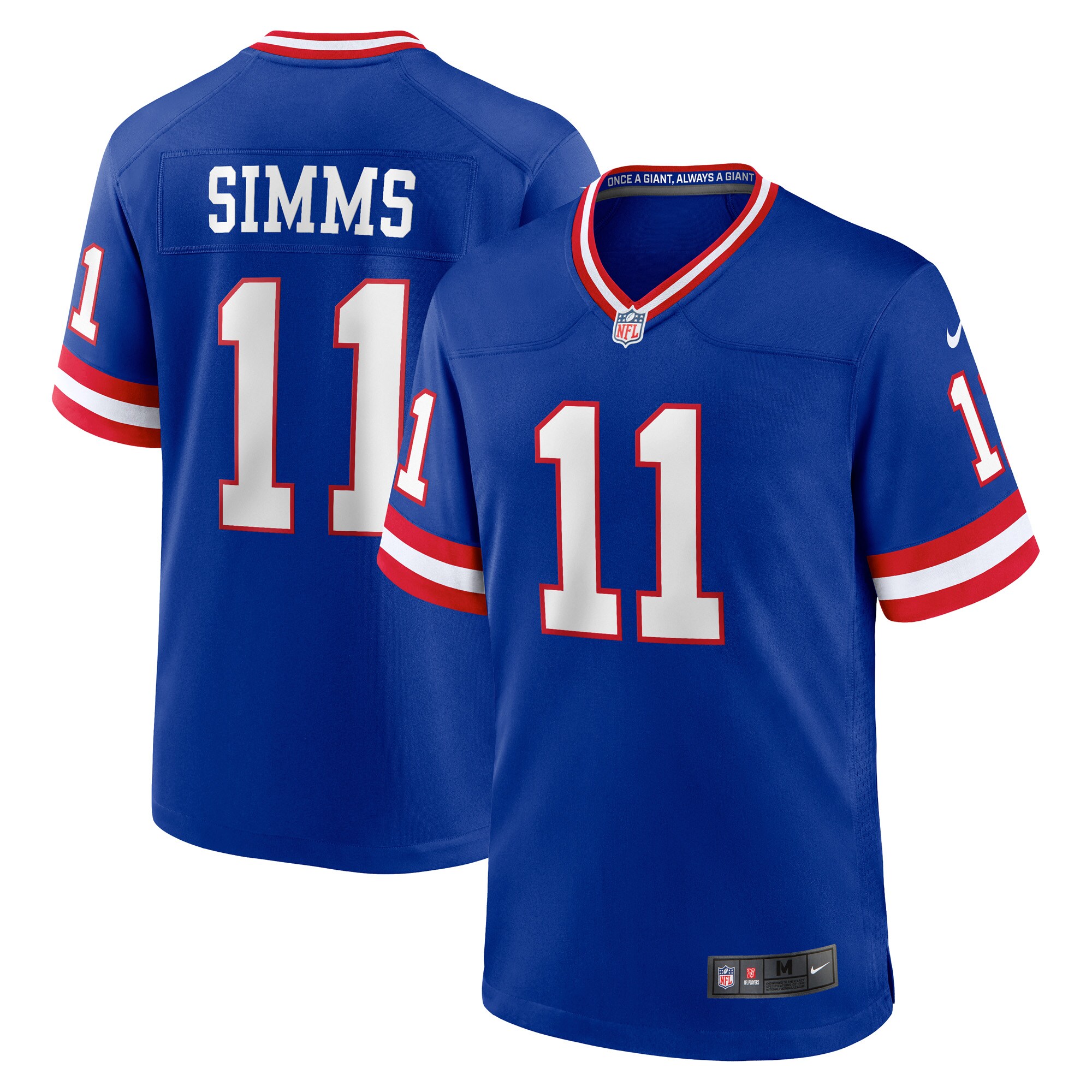 New York Giants mens nike phil simms royal new york giants classic retired player game jersey | Giants Shop
