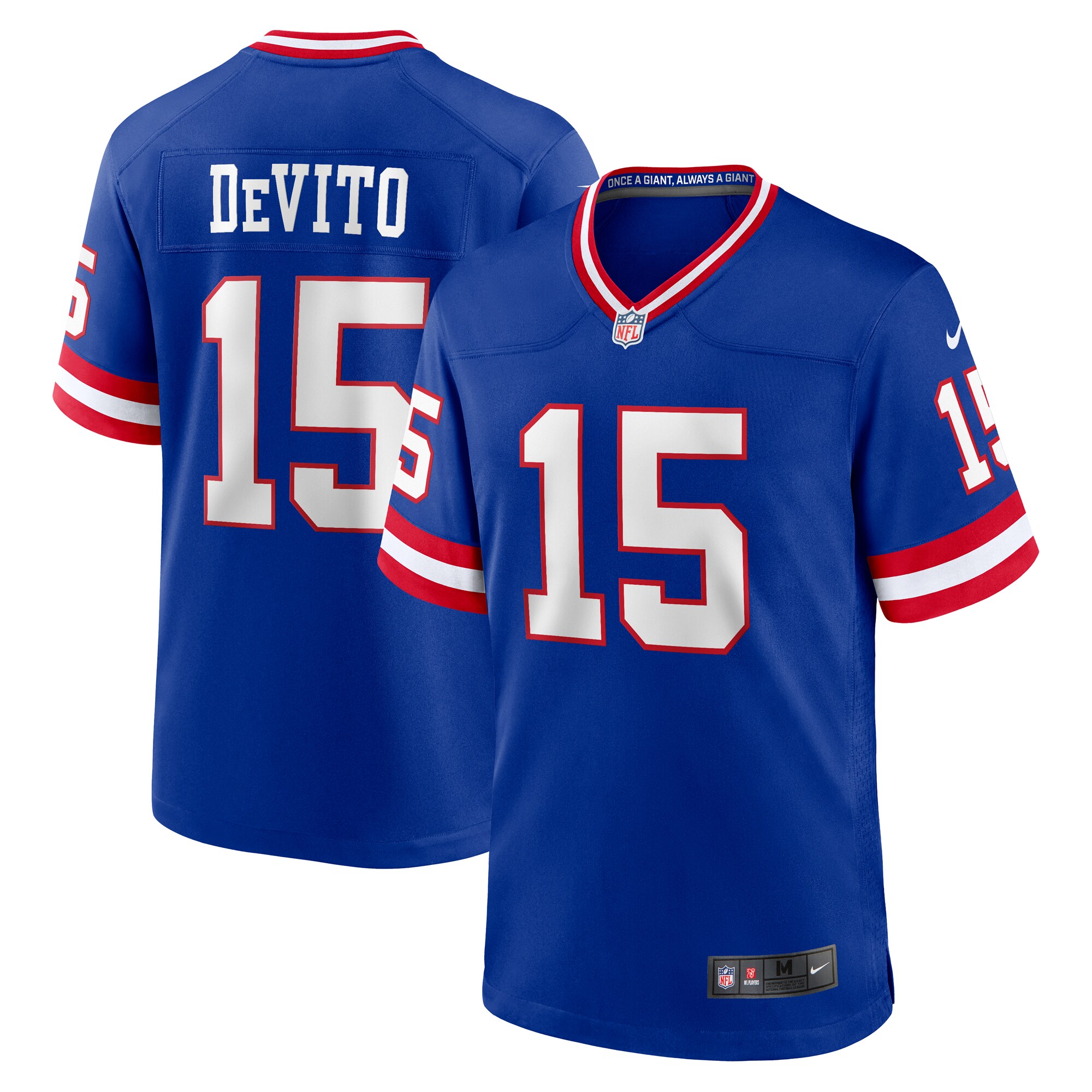New York Giants mens nike tommy devito royal new york giants alternate player game jersey | Giants Shop