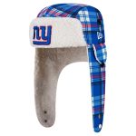 New York Giants new era royal new york giants sideline plaid sherpa trapper hat | Giants Shop