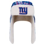 New York Giants new era royal new york giants sideline plaid sherpa trapper hat | Giants Shop