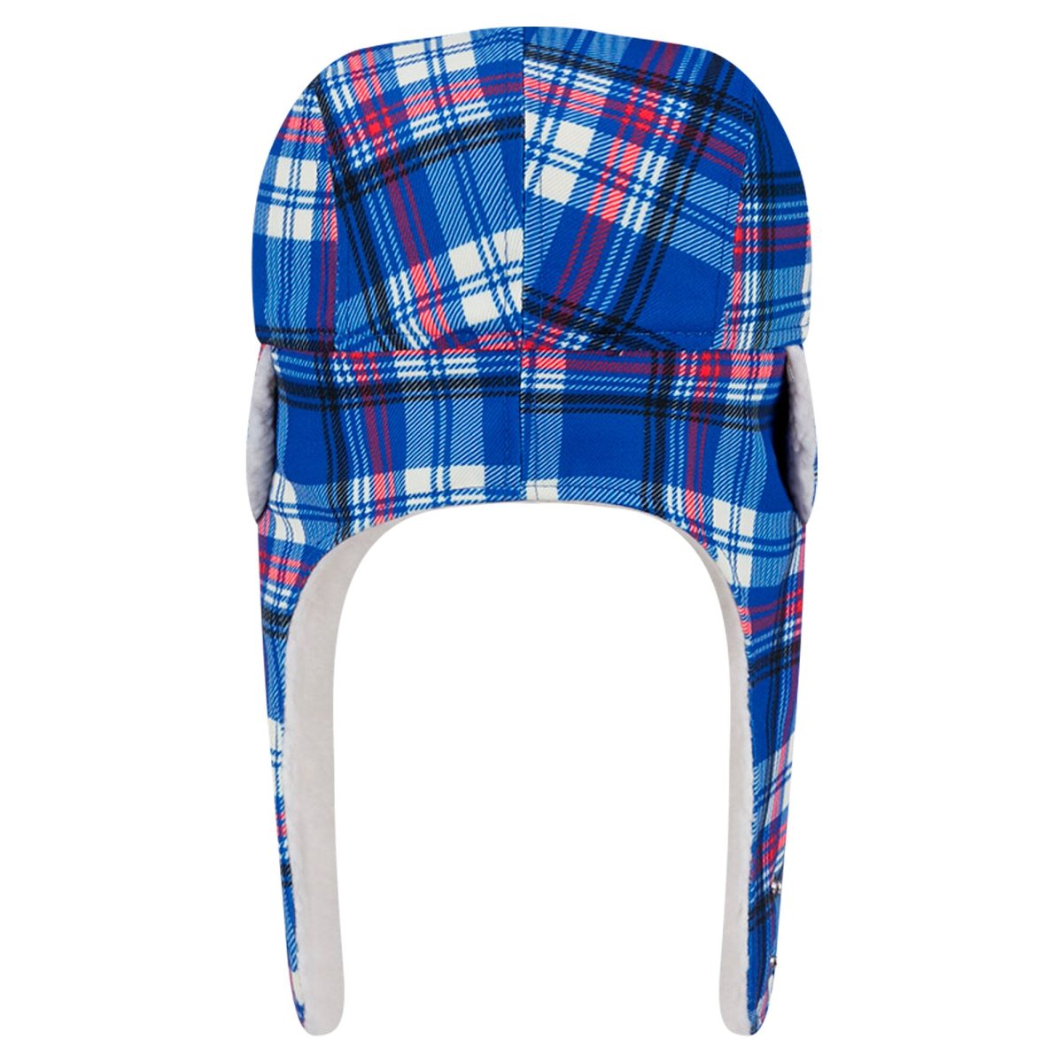 New York Giants new era royal new york giants sideline plaid sherpa trapper hat | Giants Shop