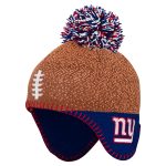 New York Giants preschool brown new york giants football head knit hat with pom | Giants Shop