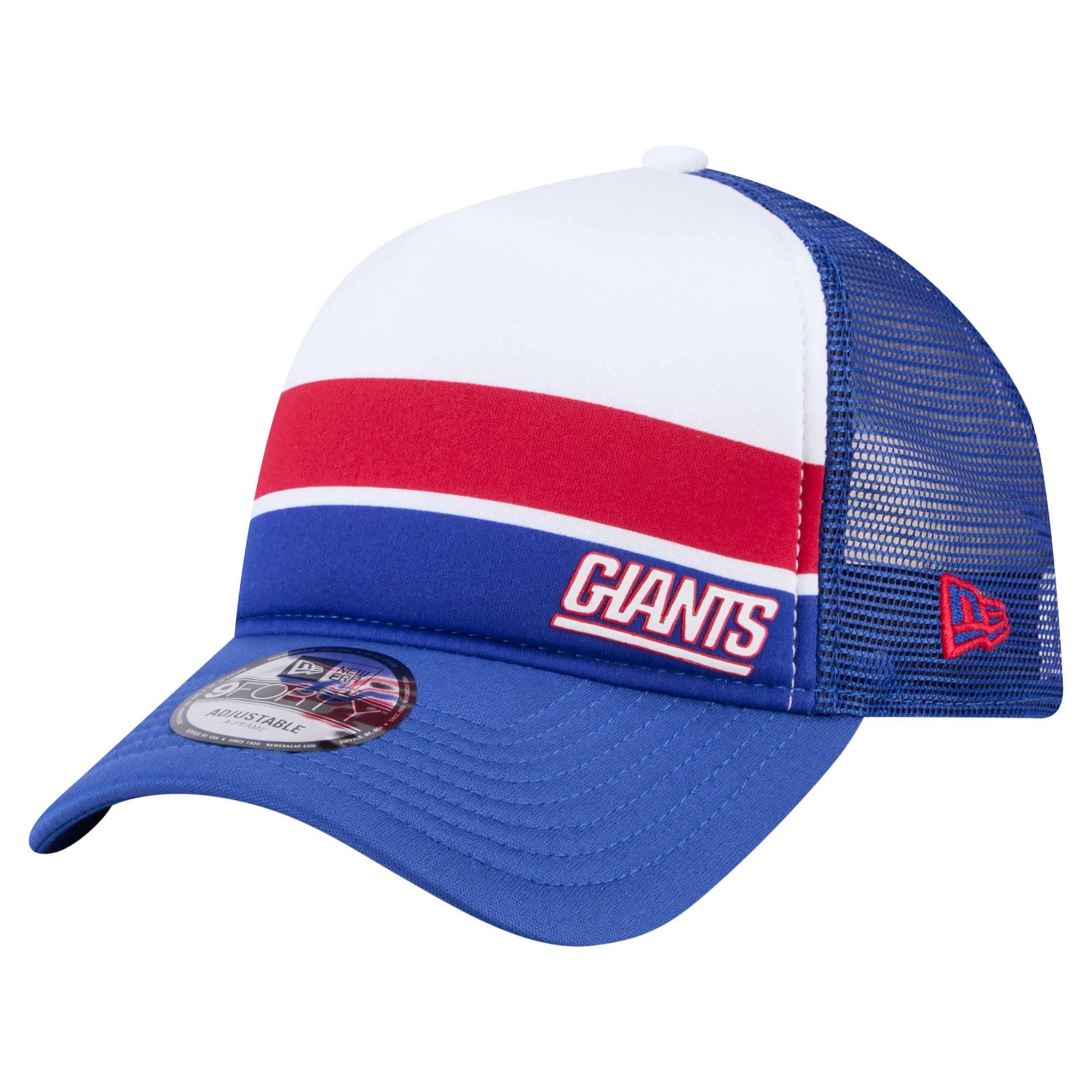 New York Giants preschool new era royal new york giants sport night color block 9forty a-frame trucker adjustable hat | Giants Shop