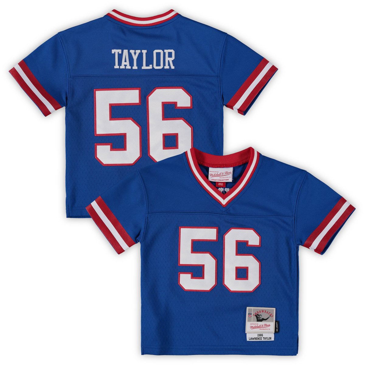 New York Giants toddler mitchell  ness lawrence taylor royal new york giants 1986 retired legacy jersey | Giants Shop
