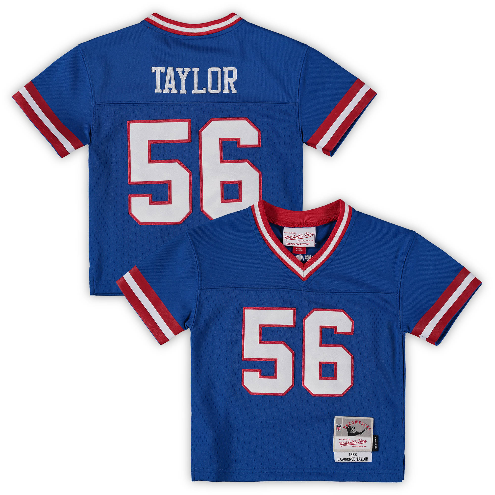 New York Giants toddler mitchell  ness lawrence taylor royal new york giants 1986 retired legacy jersey | Giants Shop