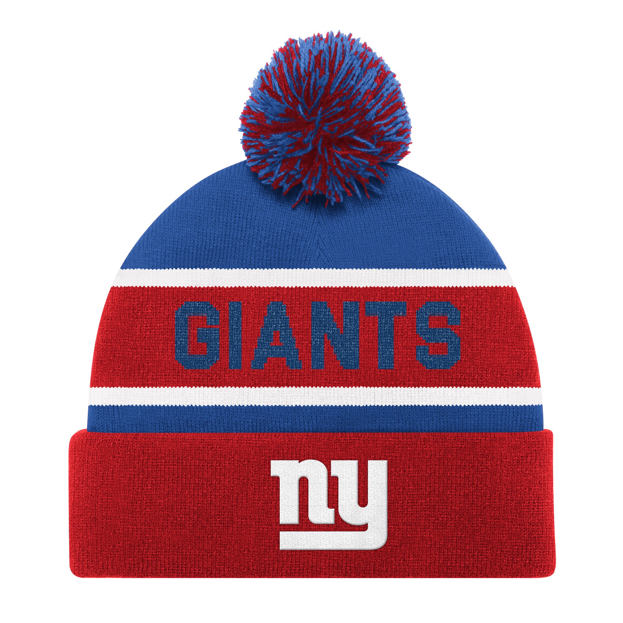 New York Giants unisex starter red new york giants cuffed knit hat with pom | Giants Shop