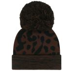 New York Giants womens 47 brown new york giants cacao cuffed knit hat with pom | Giants Shop