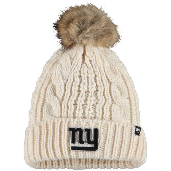 New York Giants womens 47 cream new york giants meeko cuffed knit hat | Giants Shop