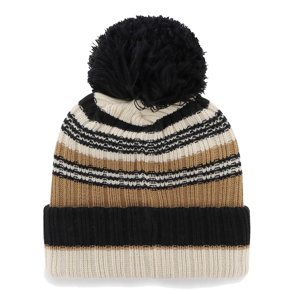 New York Giants womens 47 natural new york giants barista cuffed knit hat with pom | Giants Shop