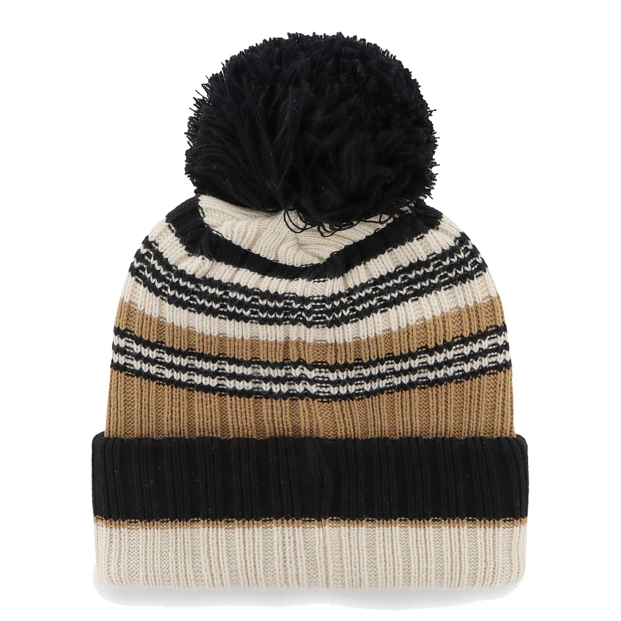 New York Giants womens 47 natural new york giants barista cuffed knit hat with pom | Giants Shop