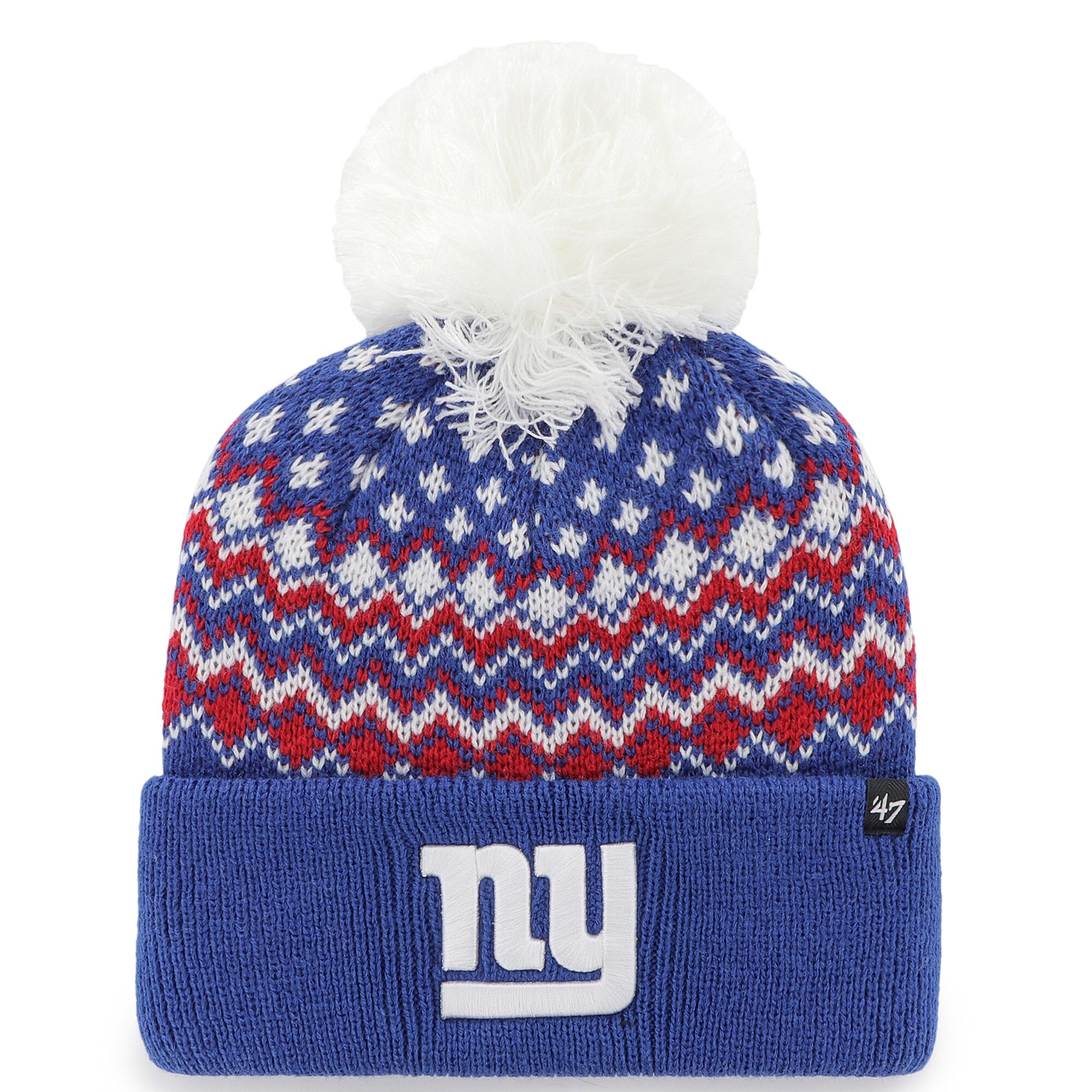 New York Giants womens 47 royal new york giants elsa cuffed knit hat with pom | Giants Shop