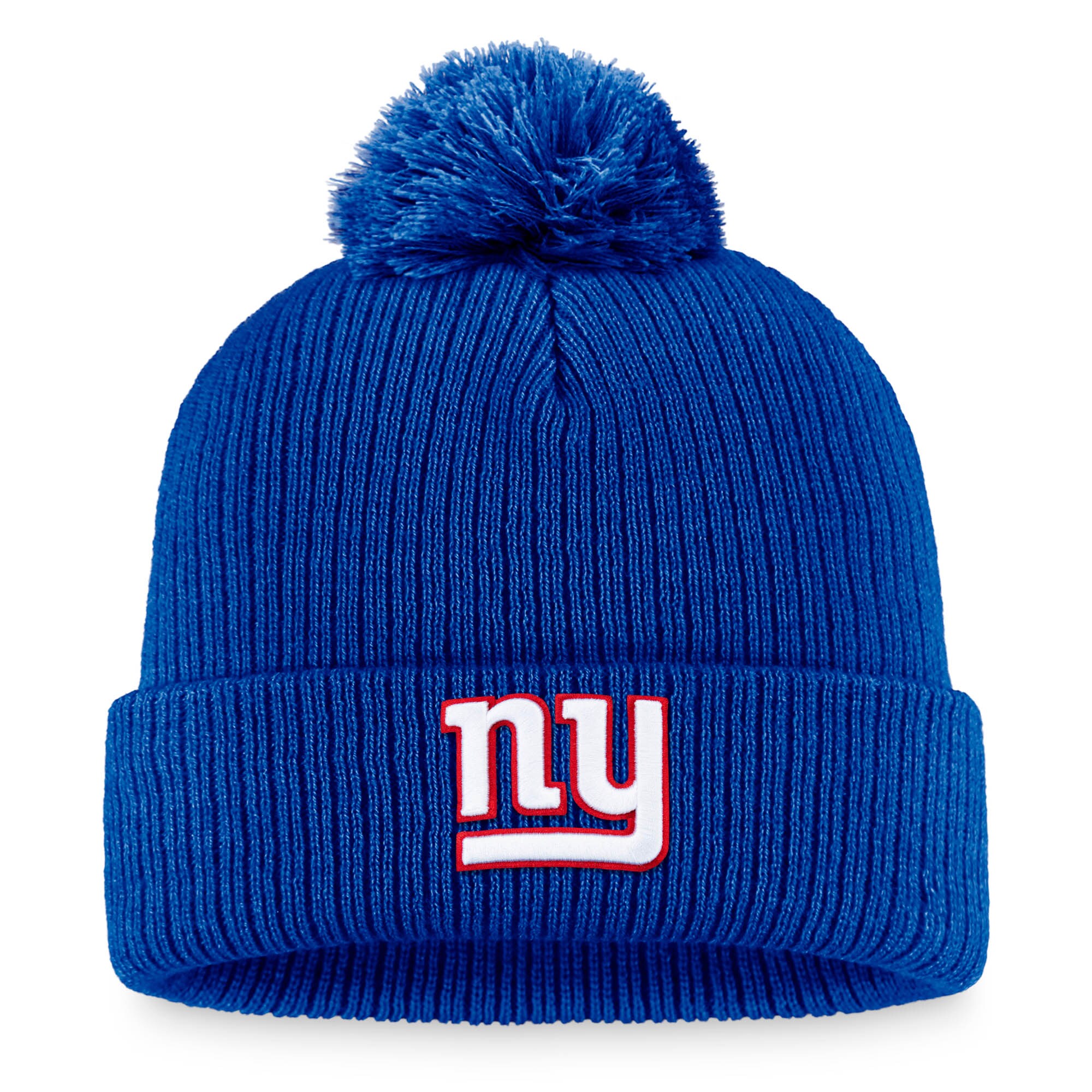 New York Giants womens fanatics royal new york giants cuffed knit hat with pom | Giants Shop