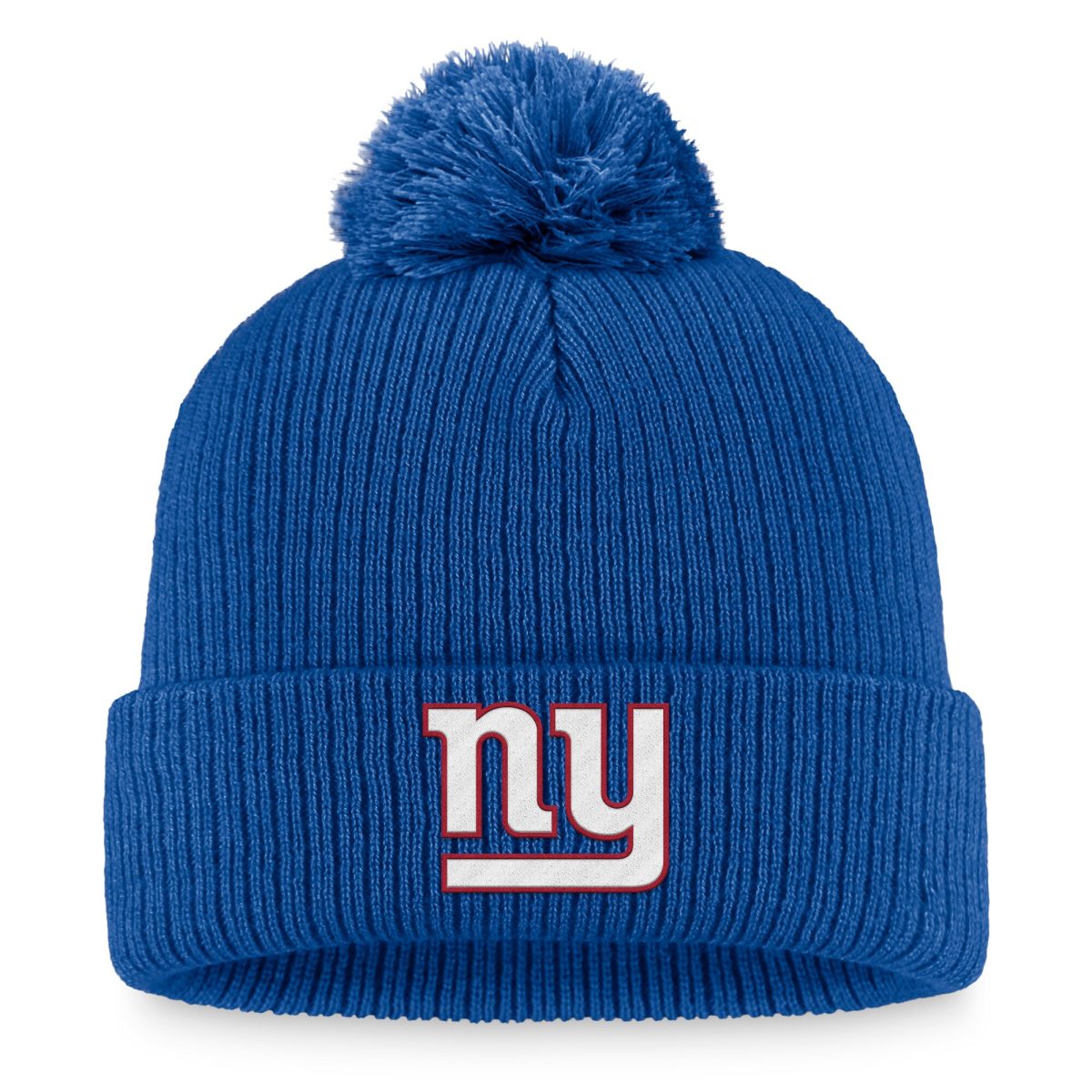 New York Giants womens fanatics royal new york giants logo cuffed knit hat with pom | Giants Shop