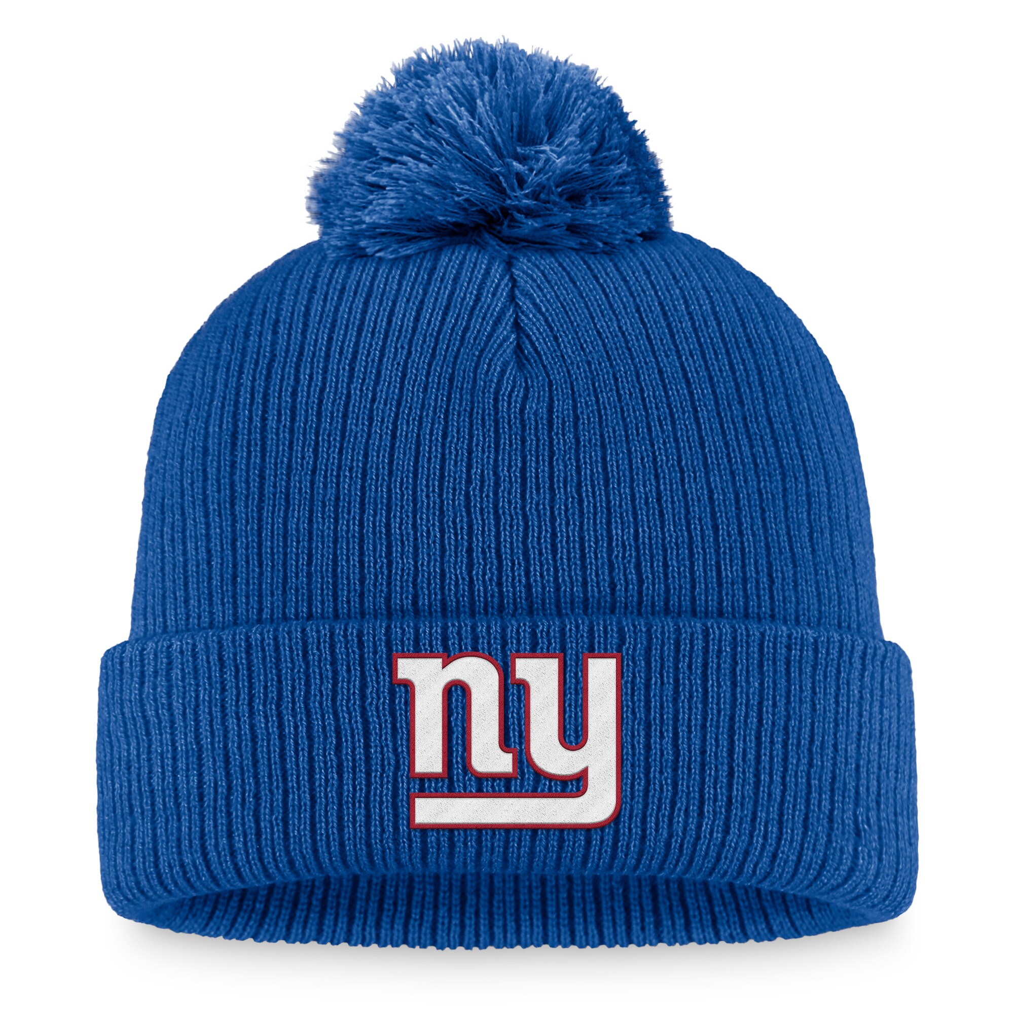 New York Giants womens fanatics royal new york giants logo cuffed knit hat with pom | Giants Shop