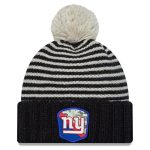 New York Giants womens new era black new york giants 2023 salute to service cuffed pom knit hat | Giants Shop