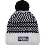New York Giants womens new era blackwhite new york giants 2023 nfl crucial catch cuffed pom knit hat | Giants Shop
