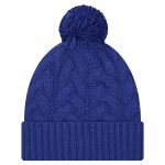 New York Giants womens new era royal new york giants cable cuffed knit hat with pom | Giants Shop