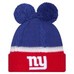 New York Giants womens new era royal new york giants double bubble cuffed knit hat with poms | Giants Shop