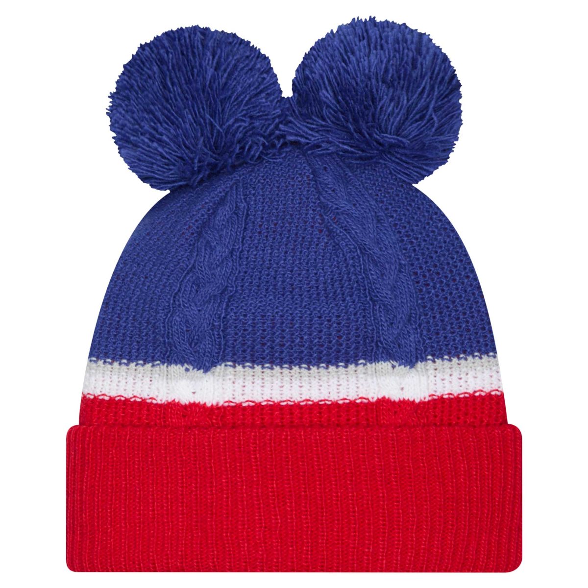 New York Giants womens new era royal new york giants double bubble cuffed knit hat with poms | Giants Shop