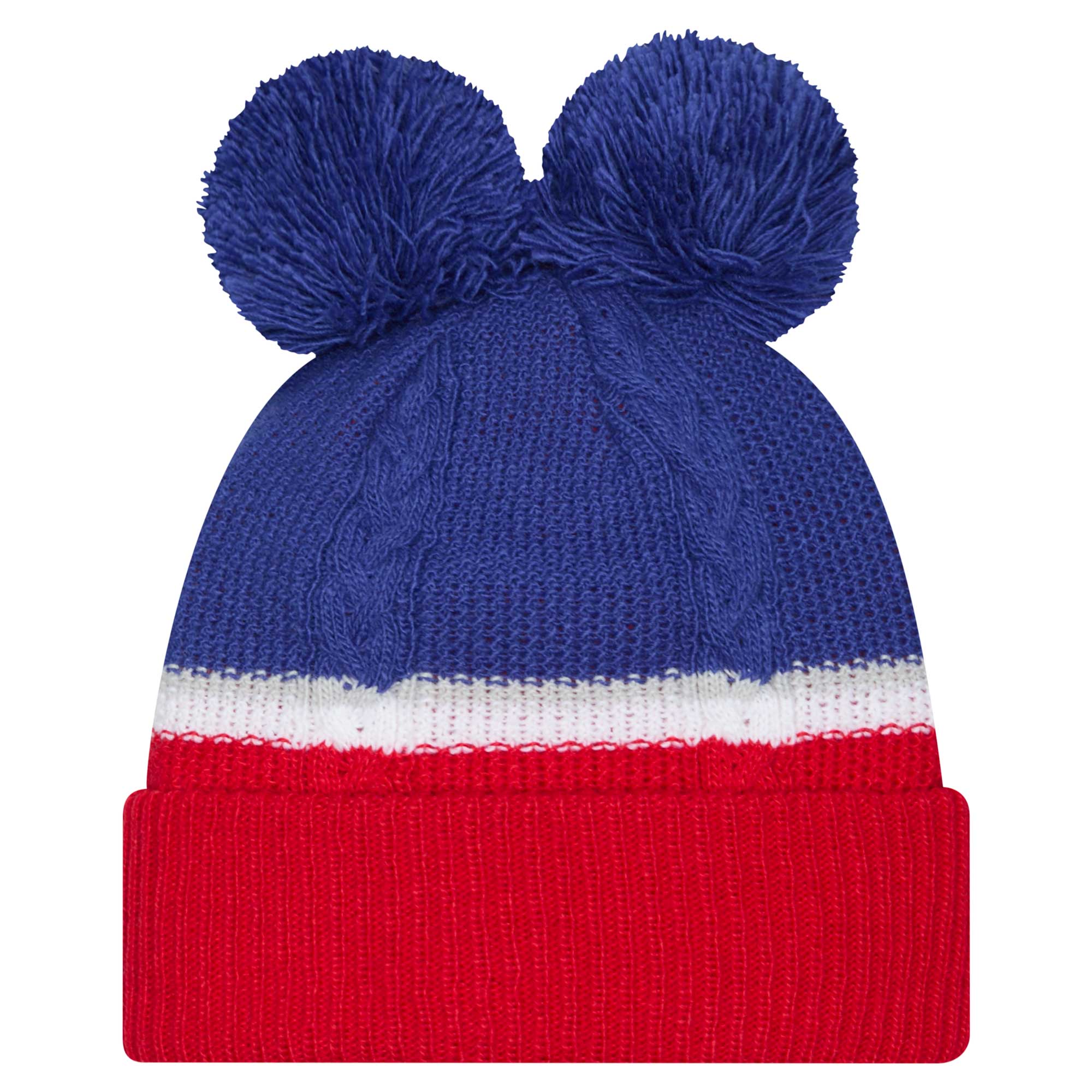 New York Giants womens new era royal new york giants double bubble cuffed knit hat with poms | Giants Shop