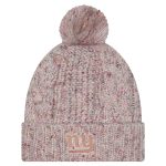 New York Giants womens new era stone new york giants trendy tone cuffed knit hat with pom | Giants Shop